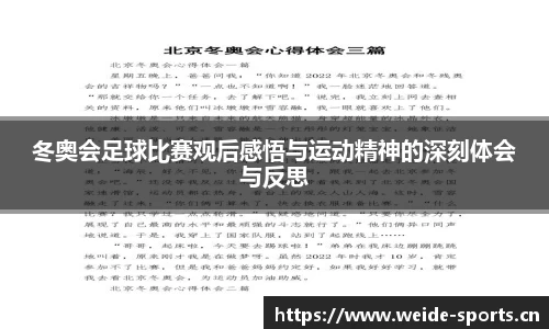 冬奥会足球比赛观后感悟与运动精神的深刻体会与反思